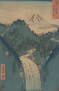 Blick auf den Fuji-san von den Bergen in der Provinz Izu Izu no Sanchu, aus der Serie..., 1858 von Ando Hiroshige