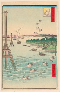 Blick auf die Shiba-Küste aus der Serie Hundert berühmte Ansichten von Edo von Ando Hiroshige