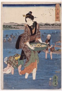Große watende weibliche Figur von Ando or Utagawa Hiroshige