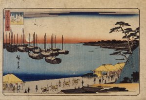 (Segelboote im Hafen) von Ando or Utagawa Hiroshige