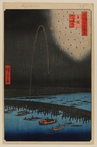 Feuerwerk in Ryogoku von Ando or Utagawa Hiroshige