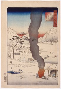Fischen am Suwa-See in Shinano von Ando or Utagawa Hiroshige