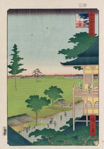 Sazai-Halle, Fünfhundert Raken [Tempel], aus der Serie "Hundert Ansichten berühmter Orte in Edo"