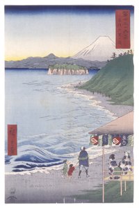 Der Sieben-Ri-Strand in der Provinz Sagami von Ando or Utagawa Hiroshige