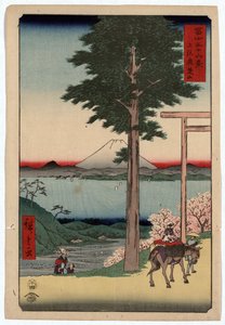 Blick auf den Berg Fuji und die Bucht von Yedo von Rokusozan von Ando or Utagawa Hiroshige