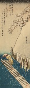 Winterlicher Schnee am Sumida-Fluss, aus der Serie Berühmte Orte in Edo in den vier Jahreszeiten von Ando or Utagawa Hiroshige