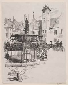 Illustration zu "Den 11. Juni" (Der Brunnen auf dem Alten Platz) von André Bork