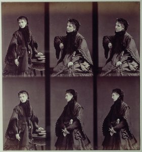 Porträt von Sarah Bernhardt (1844-1923) in Stadtbekleidung
