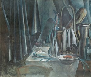 Stillleben mit Brotkorb, Krug und Weinglas von Andre Derain