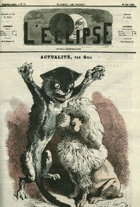 Actualité, Illustration für eine Ausstellung „Der Hund und die Katze“ in Paris. Titelblatt in „L