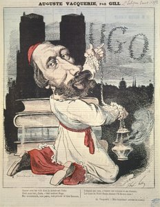 Auguste Vacquerie (1819-95) vom Titelblatt von LEclipse, graviert von Yves & Barret, 3. November 1872 von Andre Gill