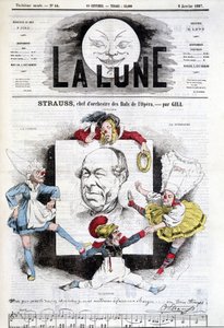 Karikatur von Johann Strauss Jr. in „The Moon“, 6. Januar von Andre Gill