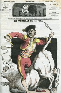 Karikatur eines Toreros. Titelblatt in „L