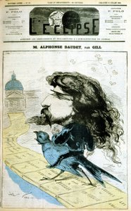 Karikatur über Alphonse Daudet und die Französische Akademie - von Gill, in „L