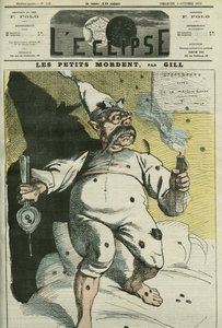 Die Kleinen beißen, Karikatur von Wilhelm I. (1797-1888), König von Preußen und Kaiser von Deutschland von Andre Gill