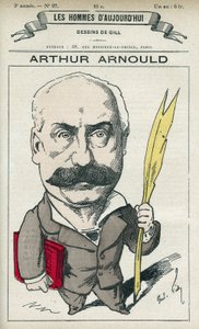 Porträt von Arthur Arnould (1833-1895), ein französischer Journalist und Politiker, er nahm aktiv an der Pariser Kommune teil. Karikatur von Gill, Paris.