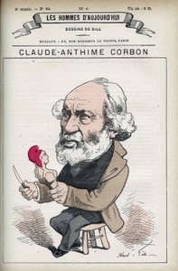 Porträt von Claude Anthime Corbon (1808-1891), französischer Senator. Karikatur von Gill in „The Men of Today“