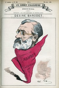Porträt von Desire Barodet (1823-1906), französischer Lehrer und Politiker, er war Senator der Seine von 1896 bis 1900. Karikatur von Gill, Paris.