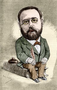 Porträt von Emile Zola (1840-1902) französischer Schriftsteller. Karikatur von Andre Gill für die Illustre Welt. von Andre Gill