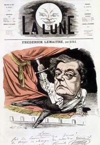 Porträt von Frédérick Lemaître (1800-1876), französischer Dramatiker und Schauspieler. Karikatur von Gill in „La Lune“, 16. Juni von Andre Gill