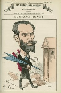 Porträt von Gustave Rivet (1848-1936), ein französischer Lehrer und Politiker, er war Senator von Isère von 1903 bis 1924. Karikatur von Gill, Paris.