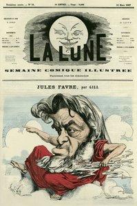 Porträt von Jules Favre (1809-1880), französischer Anwalt und Politiker. Karikatur von Gill, in „The Moon“, 31. März von Andre Gill