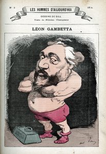 Porträt von Leon Gambetta (1838-1882), französischer Politiker. Karikatur von Gill, Paris