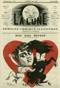 Porträt von Miss Adah-Isaacs Menken, Sängerin am Théâtre de la Gaîté in Paris. Karikatur von Gill, in „The Moon“, 10. Februar