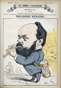 Porträt von Théodore Aubanel (1829-1886), französischer Drucker und provenzalischer Dichter. Karikatur von Gill, Paris von Andre Gill