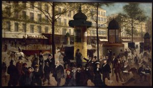 Entwurf für ein Panorama des Boulevard Montmartre mit zeitgenössischen Pariser Persönlichkeiten
