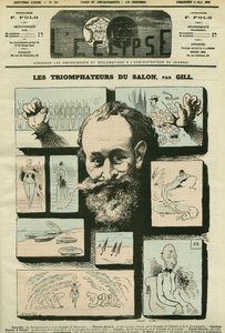 Die Triumphatoren des Salons oder der Triumph der Abwesenheit von Édouard Manet (1832-1883), französischer Maler. Titelbild in „L