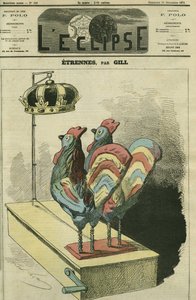 Die zwei Hähne sind Kronen. Titelblatt in "L