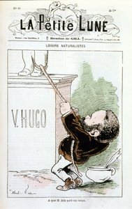 Zola versucht die Statue von Hugo zu lösen