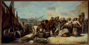 Die Ankunft der Fischer am Quai Saint Jean in Marseille von Andre Marius Guindon