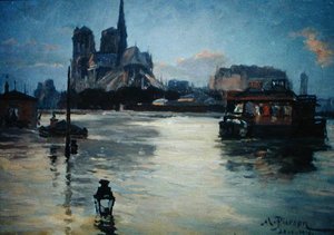 Ansicht der Pont de la Tournelle während der Überschwemmungen von 1910 von Andre Pierson