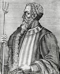 Porträt von Andrea Doria (1466-1560), italienischer Admiral und Politiker, Kupferstich aus Les Vrais pourtraits et Vies des Hommes illustres von Andre Thevet