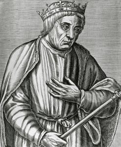 Porträt von Kasimir III., König von Polen, genannt der Große (1310-1370), Gravur aus Les Vrais pourtraits et Vies des Hommes illustres