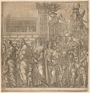 Der Triumph von Julius Caesar: Prozession von Männern, Frauen und Kindern