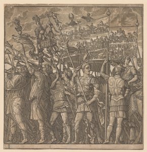 Der Triumph von Julius Caesar: Soldaten tragen die Bilder des Krieges von Andrea Andreani