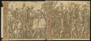 Der Triumph von Julius Caesar [Nr. 5 und 6 plus 2 Säulen], 1599 von Andrea Andreani