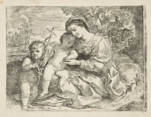 Heilige Familie mit dem jungen Johannes dem Täufer von Andrea Camassei