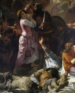 Zusammenstoß zwischen den Bürgern von Tortona und der kaiserlichen Armee, Detail aus Die Beständigkeit von Tortona oder Durst von Tortona von Andrea Gastaldi