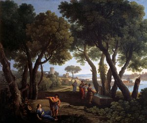 Landschaft mit Frauen an einem Brunnen von Andrea Locatelli