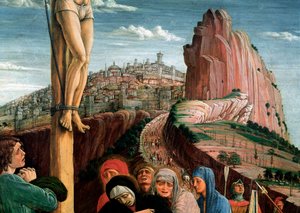 Altarbild von San Zeno: Kreuzigung, Detail von Andrea Mantegna