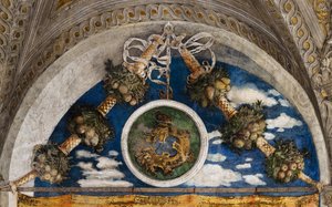 Dogenpalast: Nordwestwand der Brautkammer oder Camera Picta, berühmt für den Freskenzyklus von Andrea Mantegna