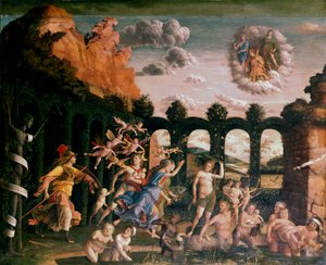 Minerva jagt die Laster aus dem Garten der Tugend von Andrea Mantegna