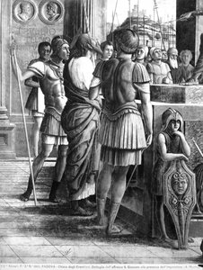 St. Jakobus der Große vor König Herodes Agrippa (Detail) von Andrea Mantegna