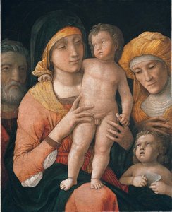 Die Madonna und das Kind mit den Heiligen Joseph, Elisabeth und Johannes dem Täufer von Andrea Mantegna