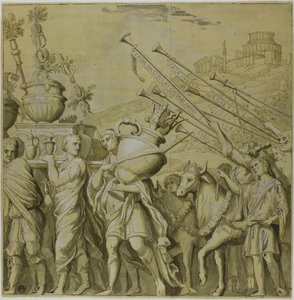 Triumphe von Julius Caesar: Leinwand Nr. IV von Andrea Mantegna