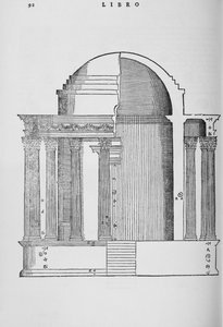 Querschnitt des Tempels der Vesta in Tivoli, Illustration aus einer Faksimile-Kopie von 